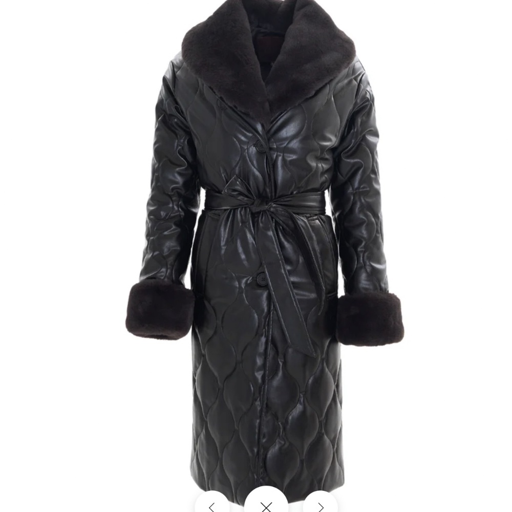 FREED Animal-Free Quilted Black Leather Coat